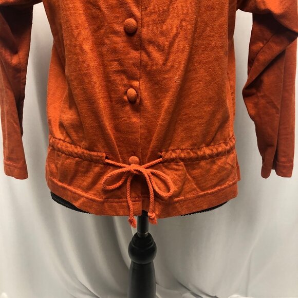 Michael Carrie Shirt Womens Size Medium Rust Orange Button Up Wide Collar Top - Picture 3 of 7